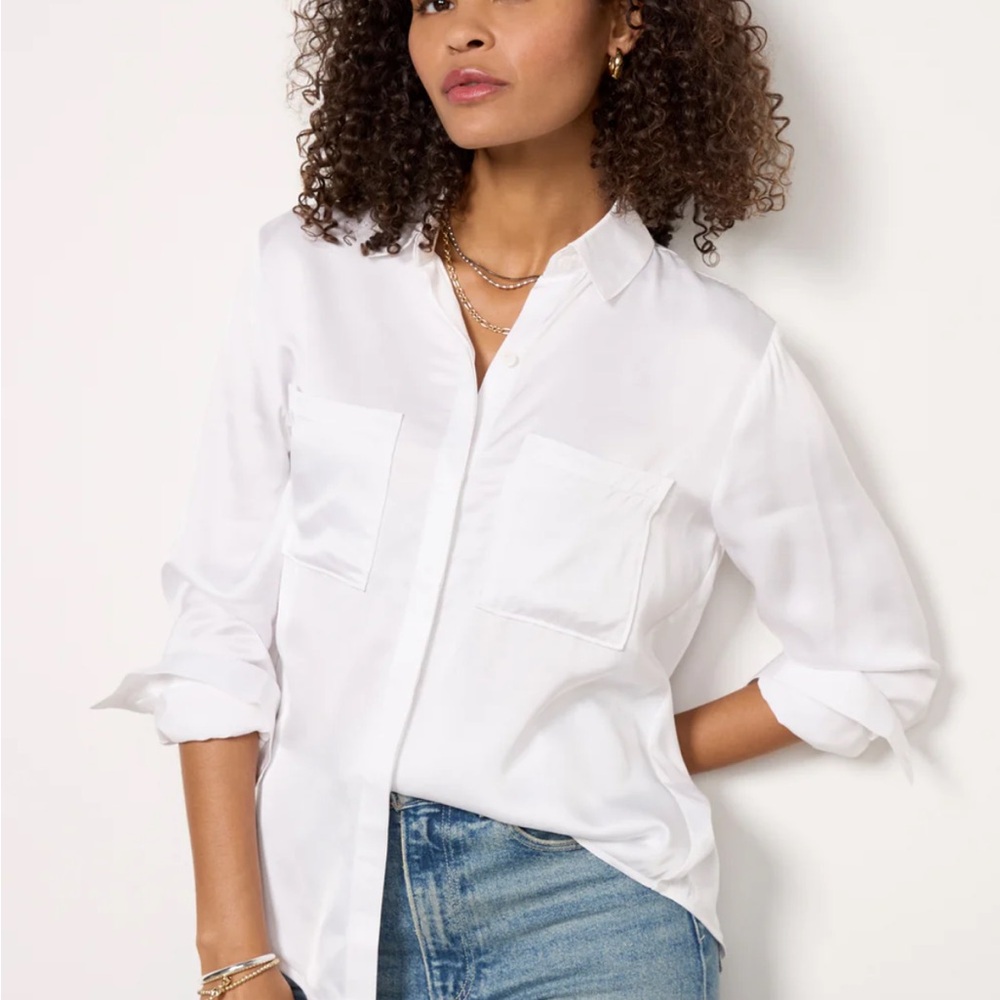 Anthropology White Button-Up Shirt